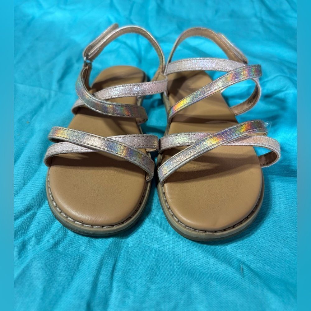 Cat & Jack Sandals Slip Ons Velcro Closure EPC Size 10 Excellent Preloved Condit